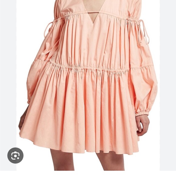 Aje overture smocked dress in apricot - Picture 3 of 4